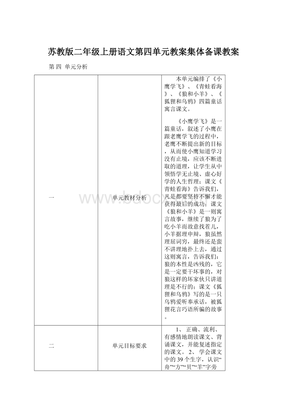 苏教版二年级上册语文第四单元教案集体备课教案.docx_第1页