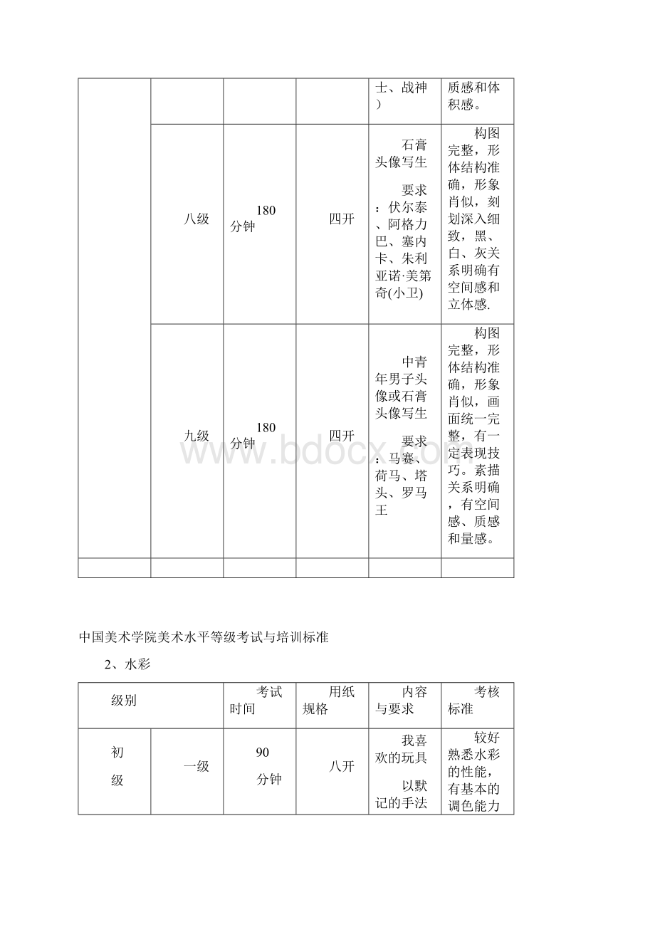 中国美术学院美术水平等级考试与培训标准.docx_第3页