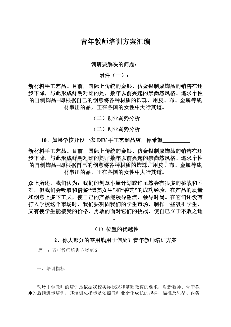 青年教师培训方案汇编Word文档下载推荐.docx