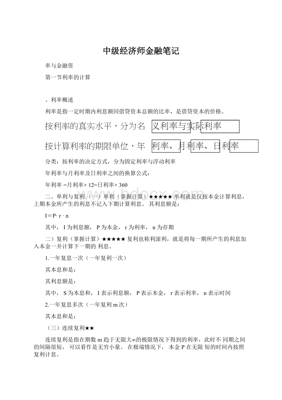 中级经济师金融笔记Word格式.docx