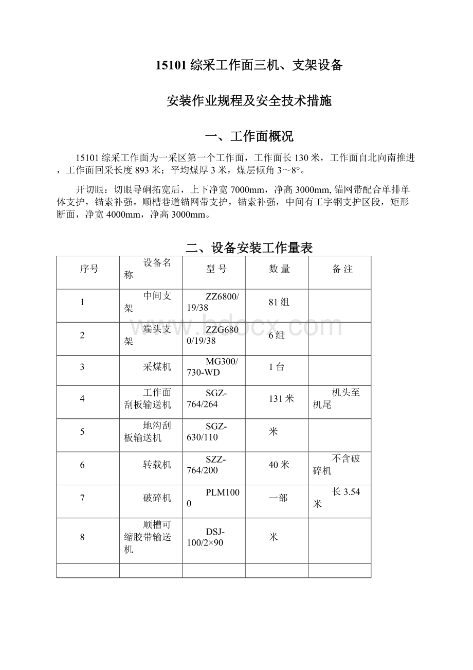 15101综采工作面安装规程及安全技术措施.docx_第2页