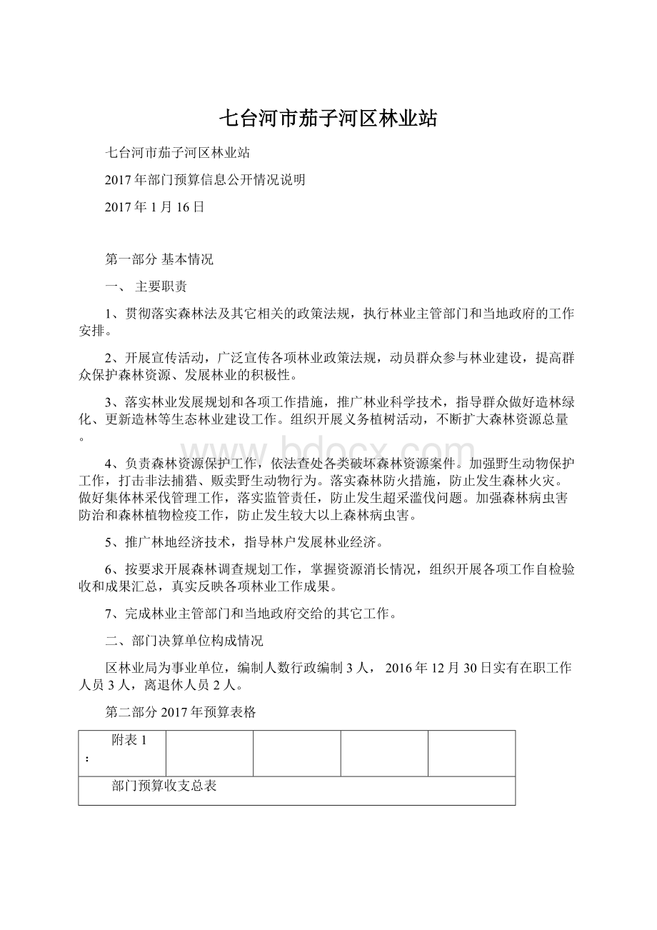 七台河市茄子河区林业站Word格式文档下载.docx_第1页