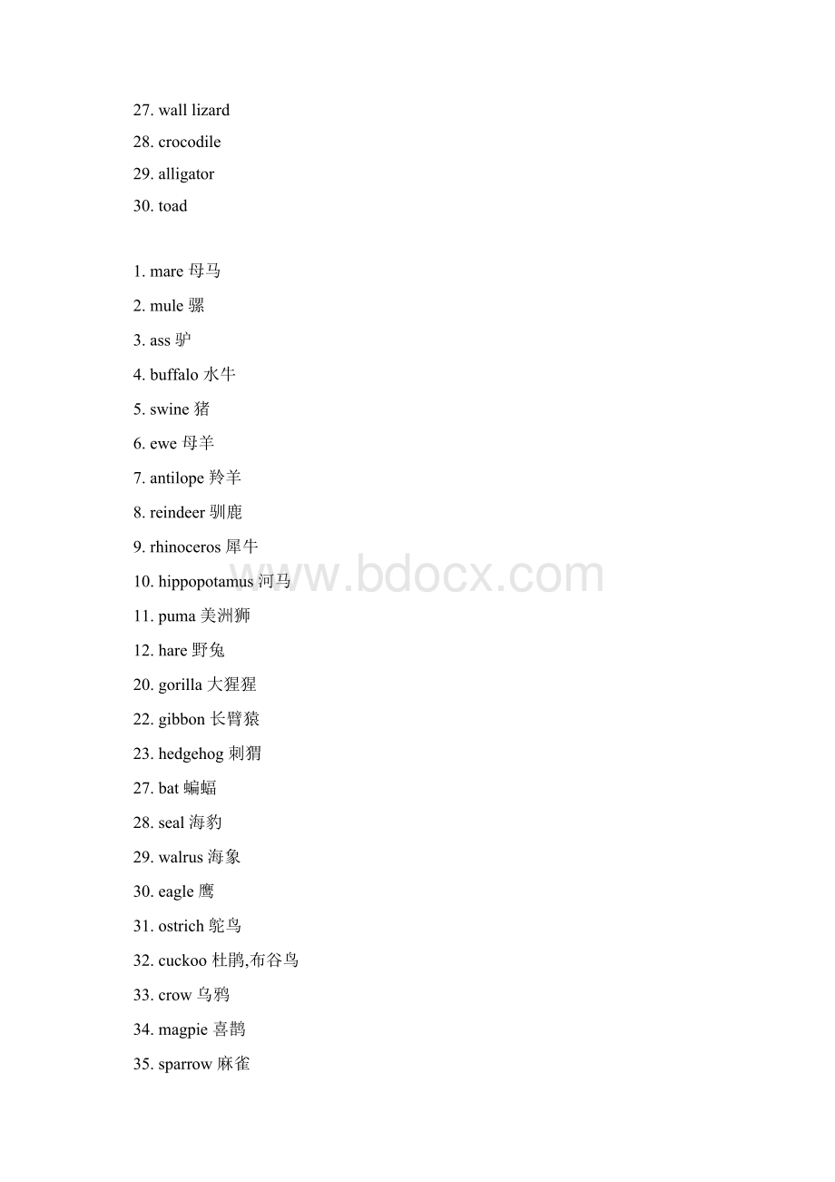 names of animalsWord文档下载推荐.docx_第2页