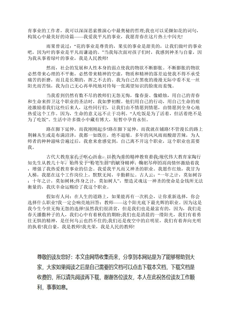 优秀教师师德演讲稿精选Word文档格式.docx_第3页