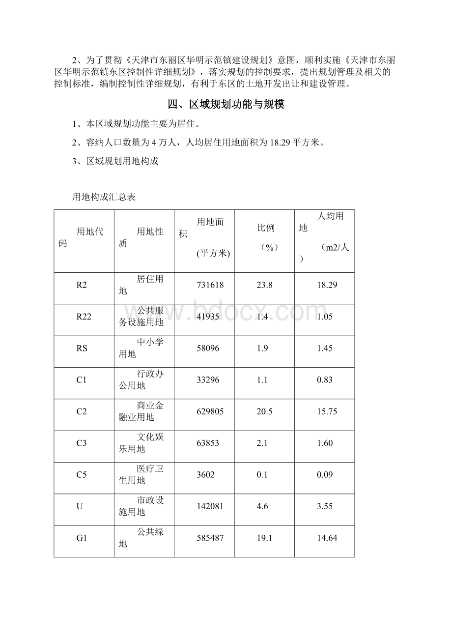 整理东丽华明东区控规说明书Word文件下载.docx_第2页