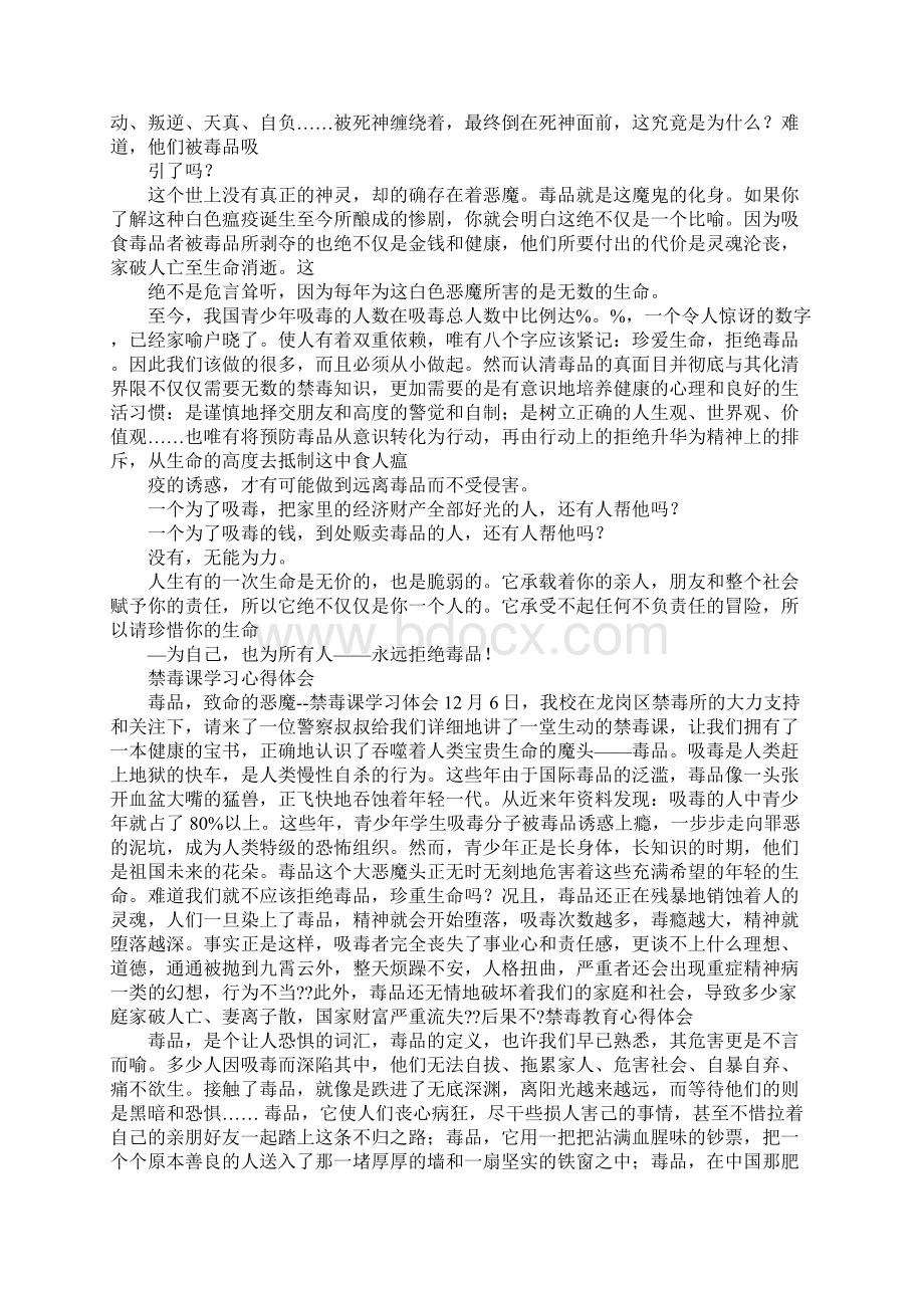 禁毒讲座心得体会400字.docx_第3页