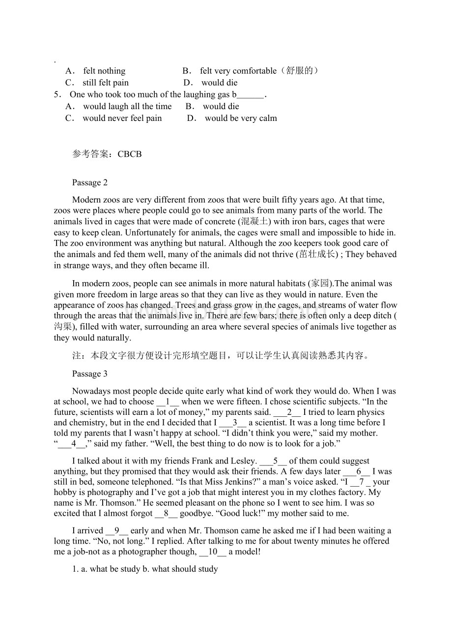 大学英语阅读理解完型填空训练题目.docx_第2页