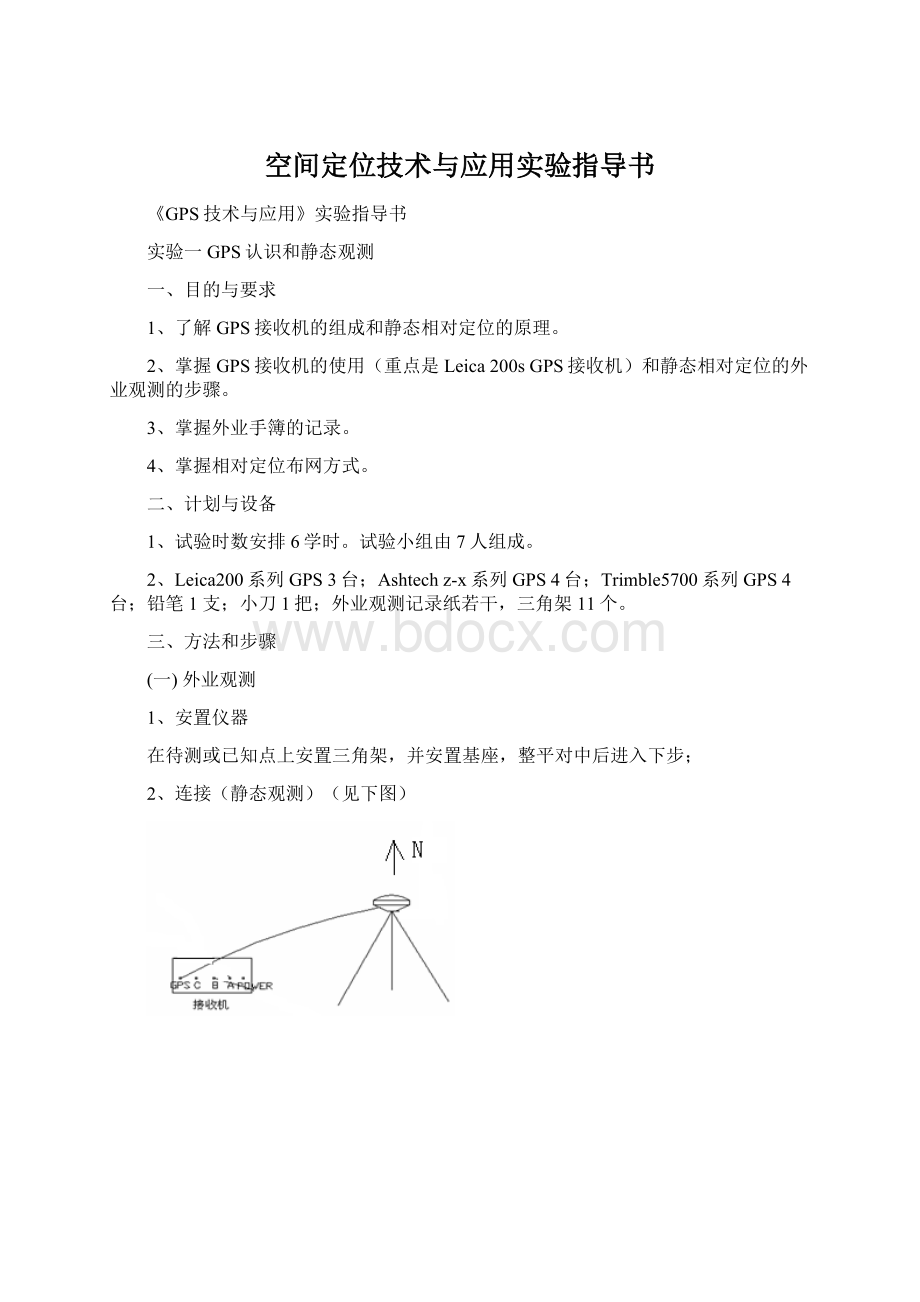 空间定位技术与应用实验指导书文档格式.docx