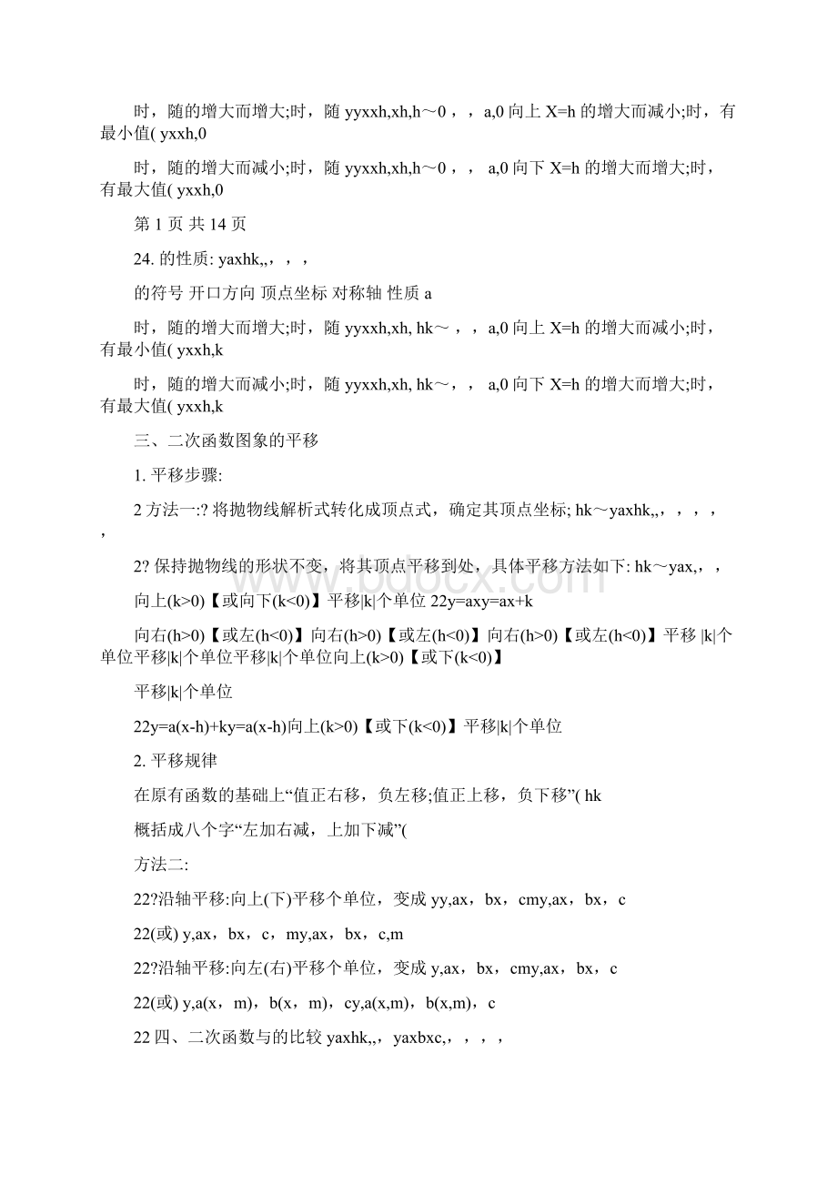 最新初三数学初三数学二次函数知识点总结优秀名师资料Word文档下载推荐.docx_第2页