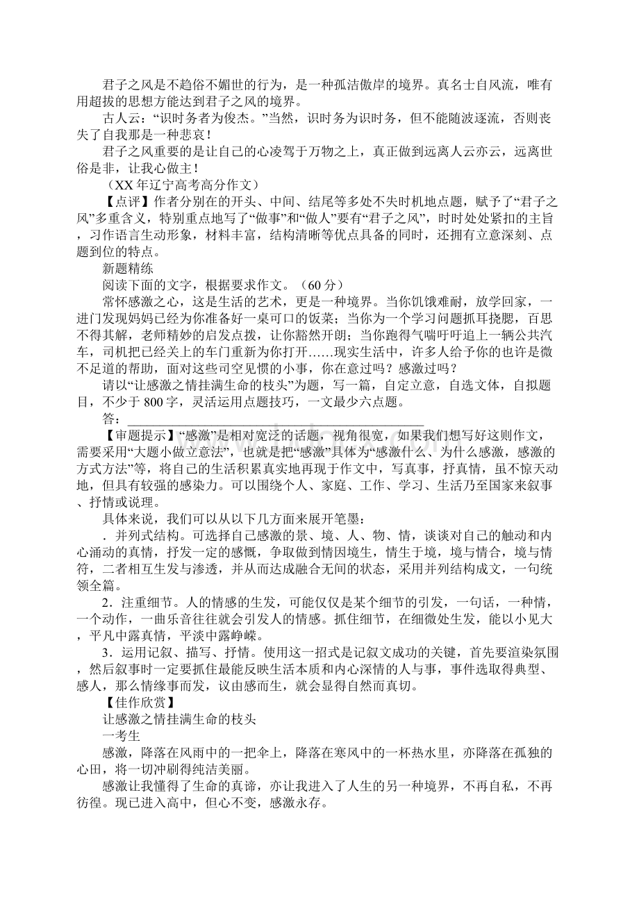 XX届高考语文第二轮作文突破点题导练复习教案.docx_第3页