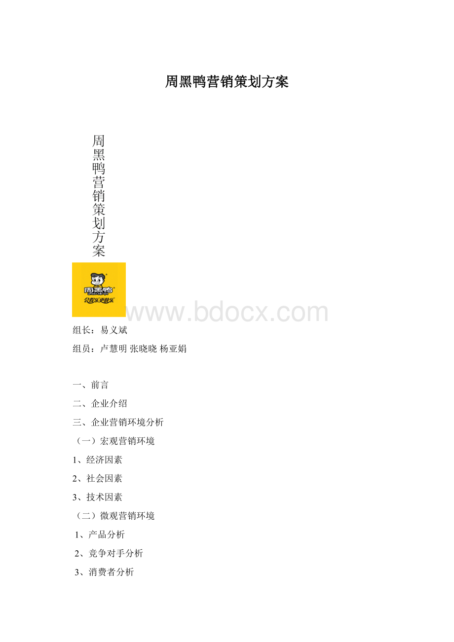 周黑鸭营销策划方案.docx