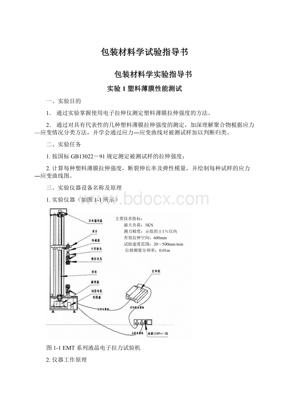 包装材料学试验指导书.docx_第1页