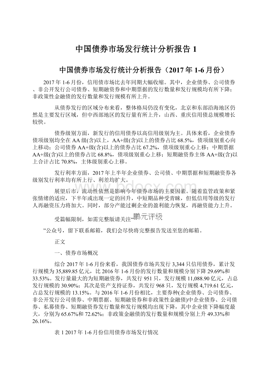 中国债券市场发行统计分析报告1.docx