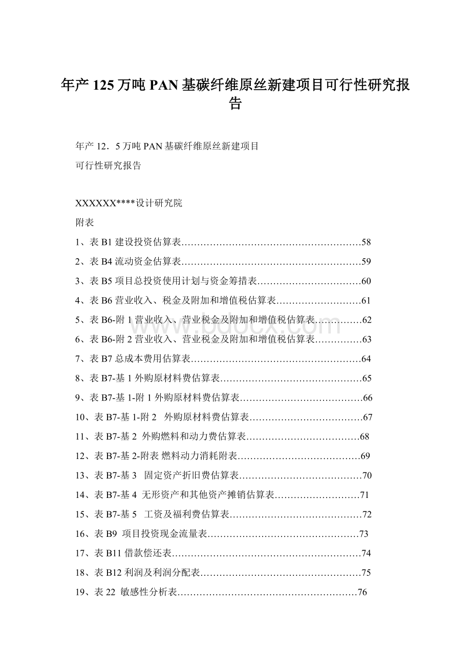 年产125万吨PAN基碳纤维原丝新建项目可行性研究报告.docx_第1页