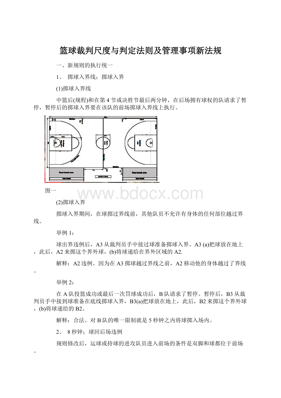 篮球裁判尺度与判定法则及管理事项新法规.docx