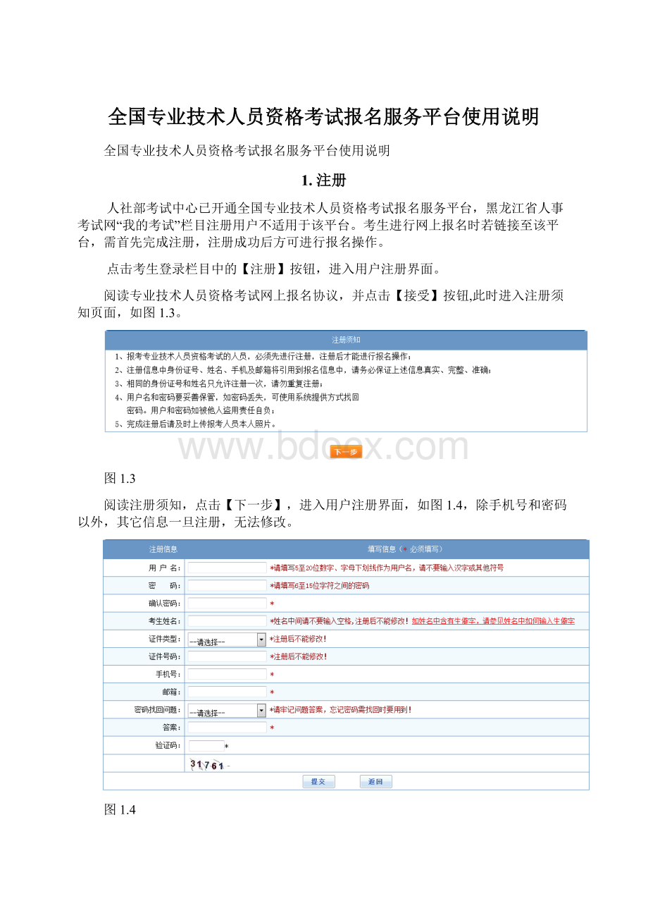 全国专业技术人员资格考试报名服务平台使用说明.docx