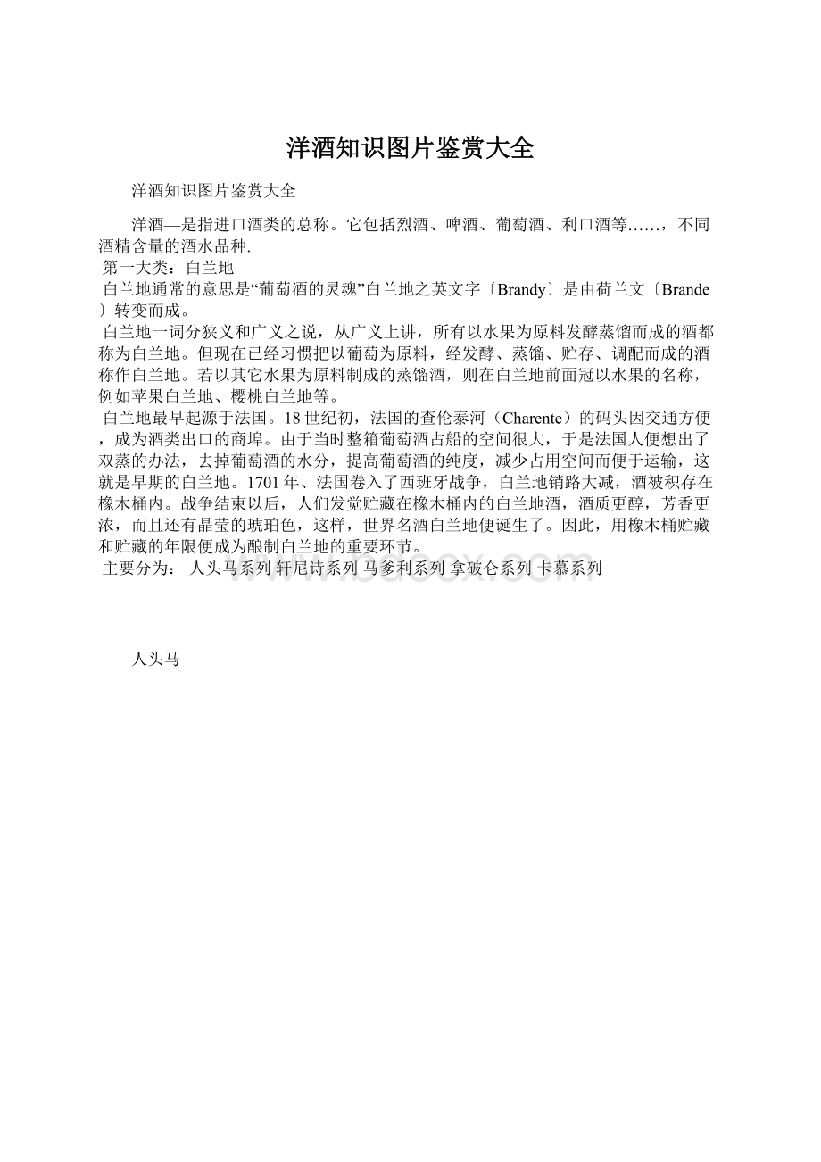 洋酒知识图片鉴赏大全文档格式.docx