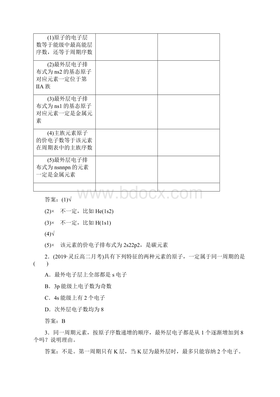 学年人教版化学选修三江苏专用学案第一章 第二节 第1课时 原子结构与元素周期表 Word版含答案.docx_第3页