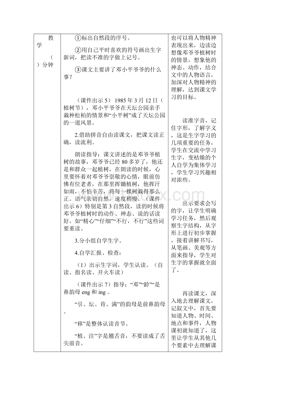 部编版二年级语文下册《邓小平爷爷植树》教案Word文件下载.docx_第3页