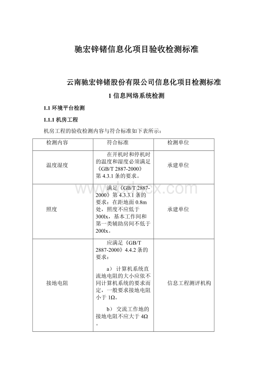 驰宏锌锗信息化项目验收检测标准Word格式.docx_第1页