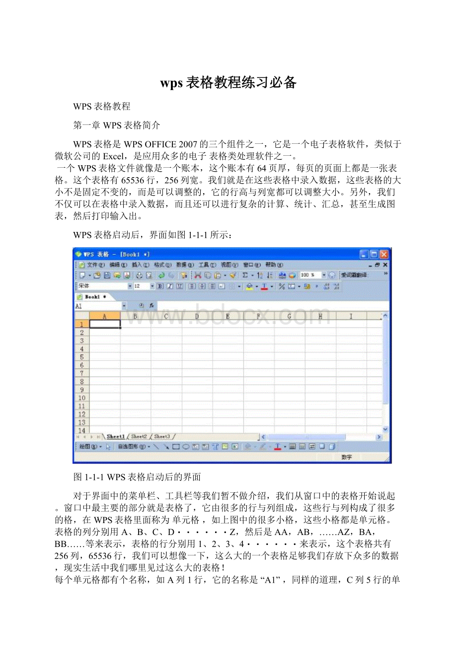 wps表格教程练习必备Word文档格式.docx