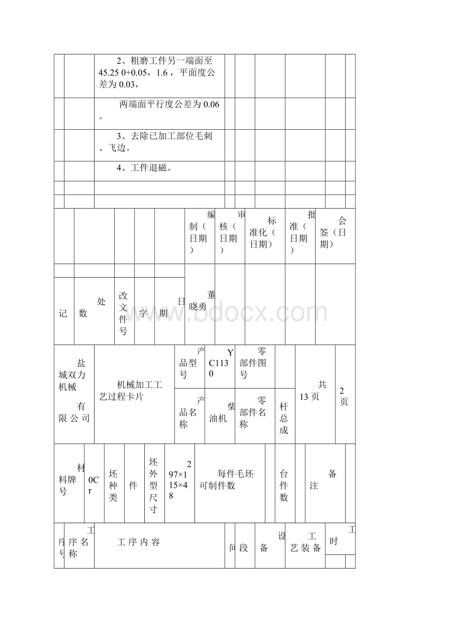 YC1130连杆工艺过程卡片.docx_第2页