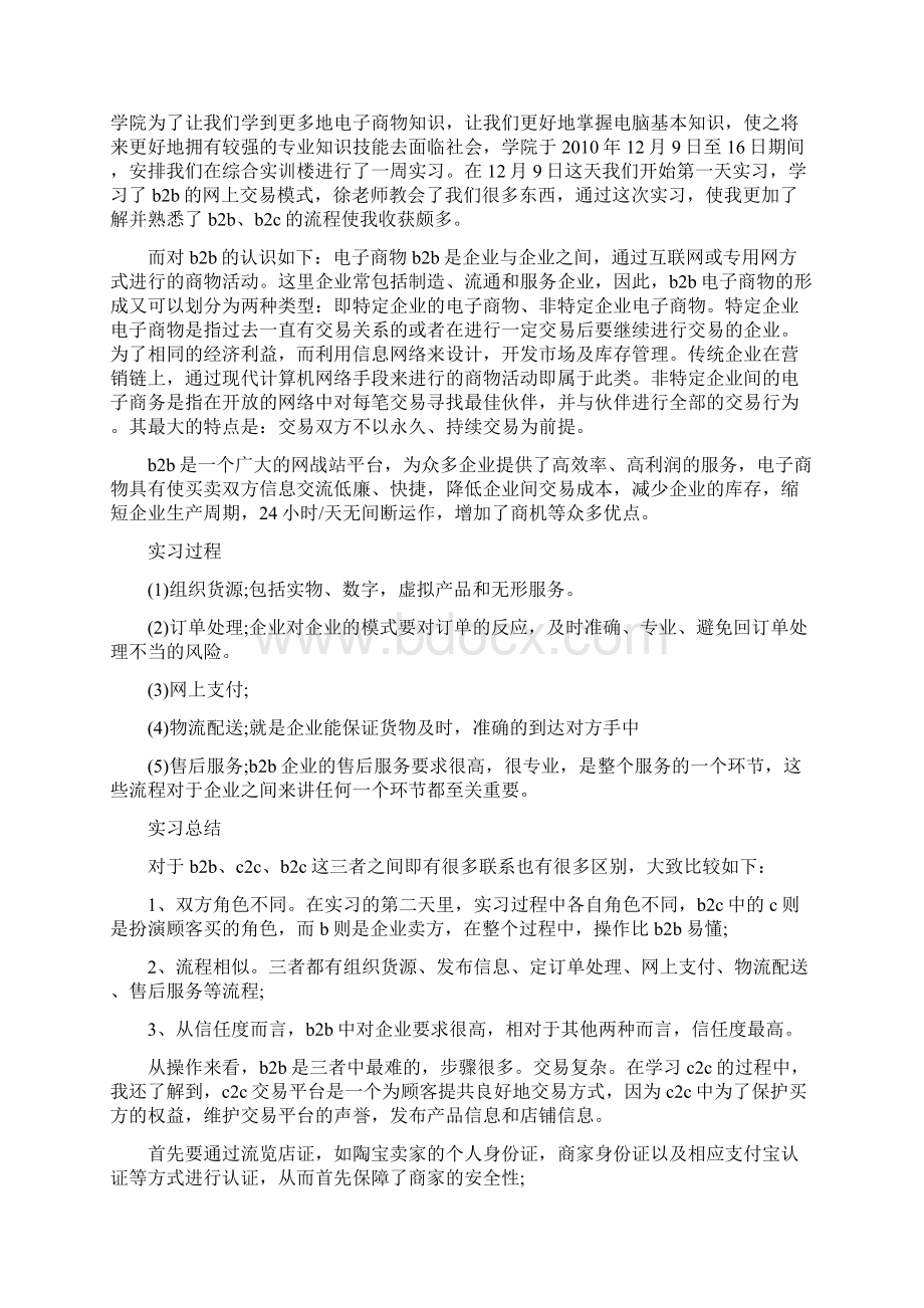 电商毕业生实习报告5篇Word下载.docx_第2页