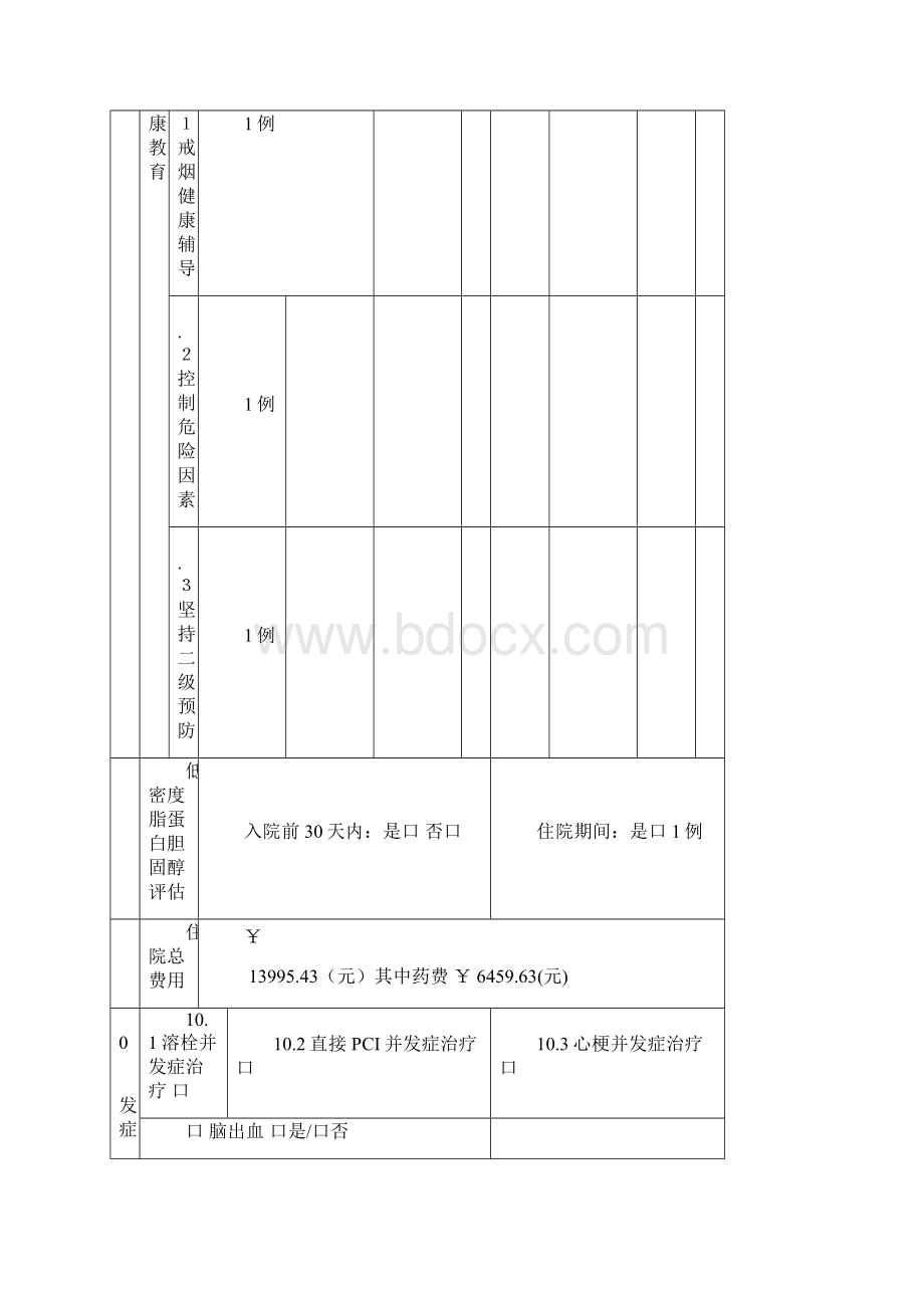 急性心肌梗死质量管理监控表Word下载.docx_第3页