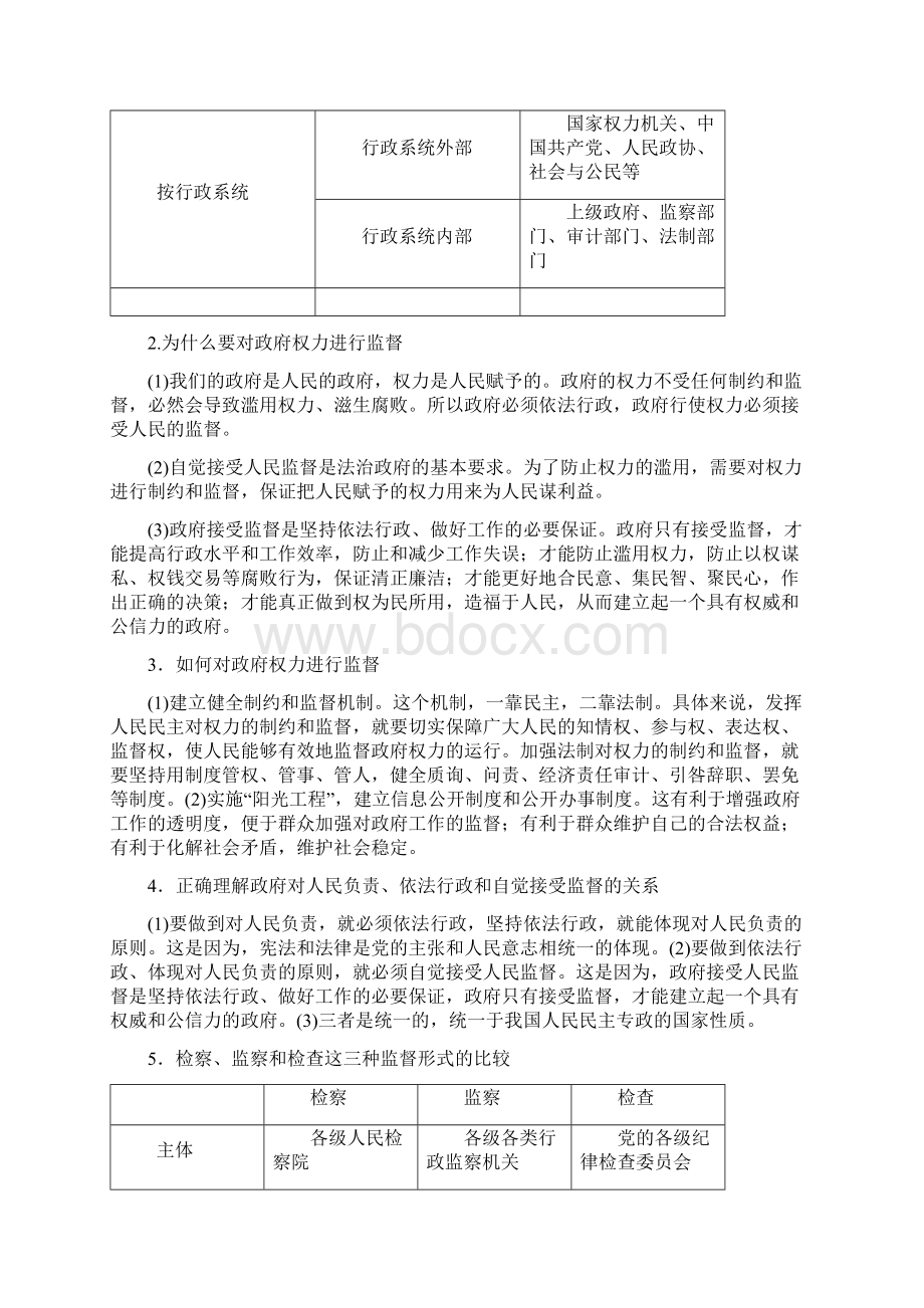 高考政治大一轮复习精品教学案专题汇编专题15 我国政府受人民的监督教师版.docx_第2页