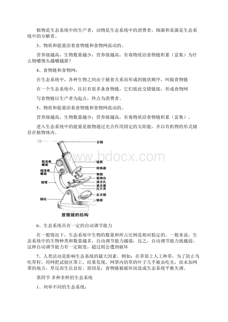 鲁科版六年级上册生物复习提纲文档格式.docx_第3页