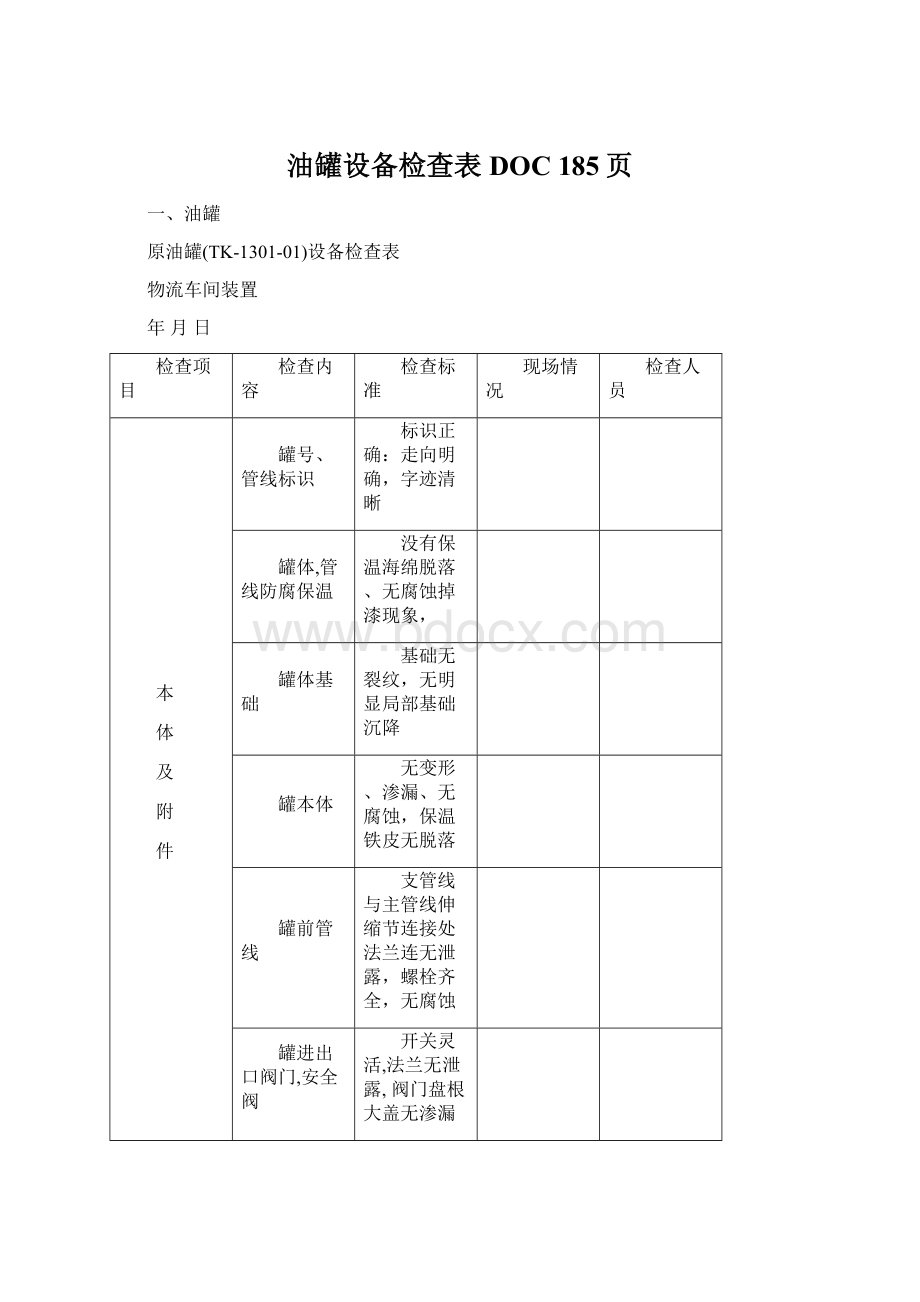 油罐设备检查表DOC 185页Word文档格式.docx