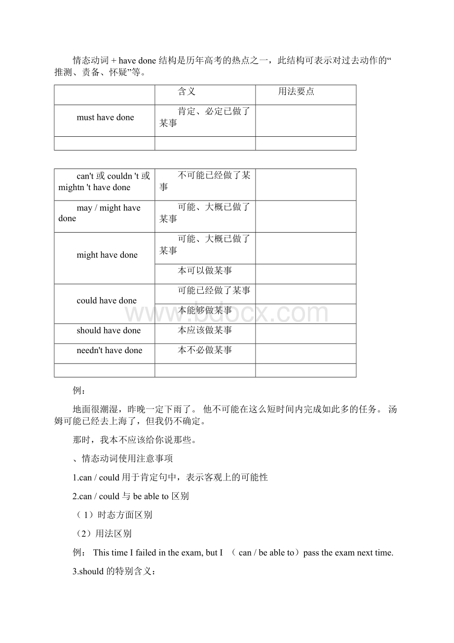 初中英语情态动词练习题含答案.docx_第3页