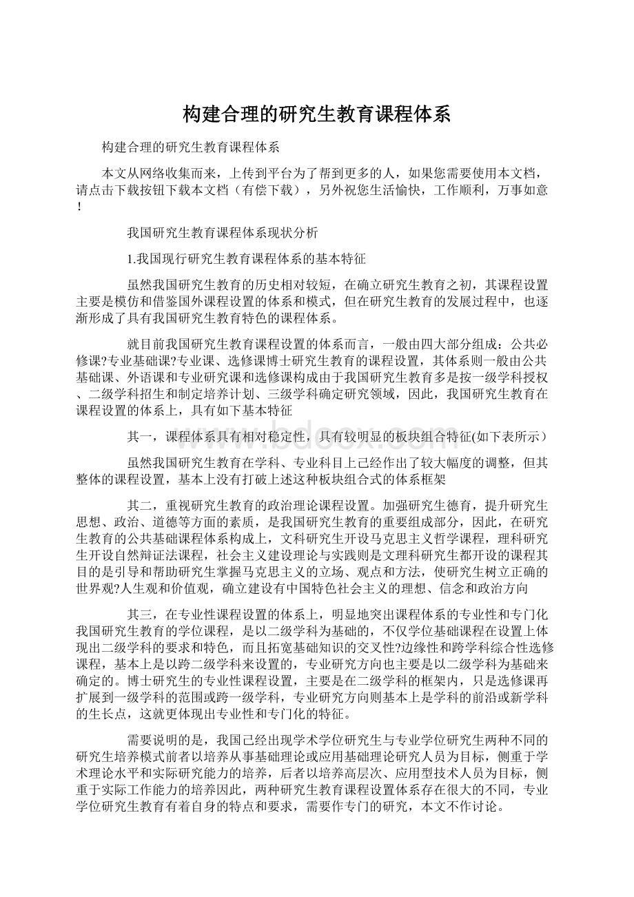 构建合理的研究生教育课程体系.docx