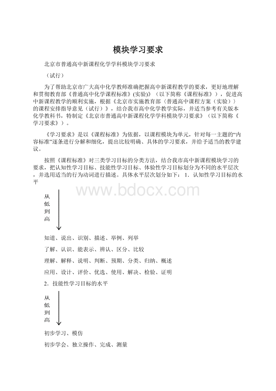 模块学习要求Word文档下载推荐.docx_第1页