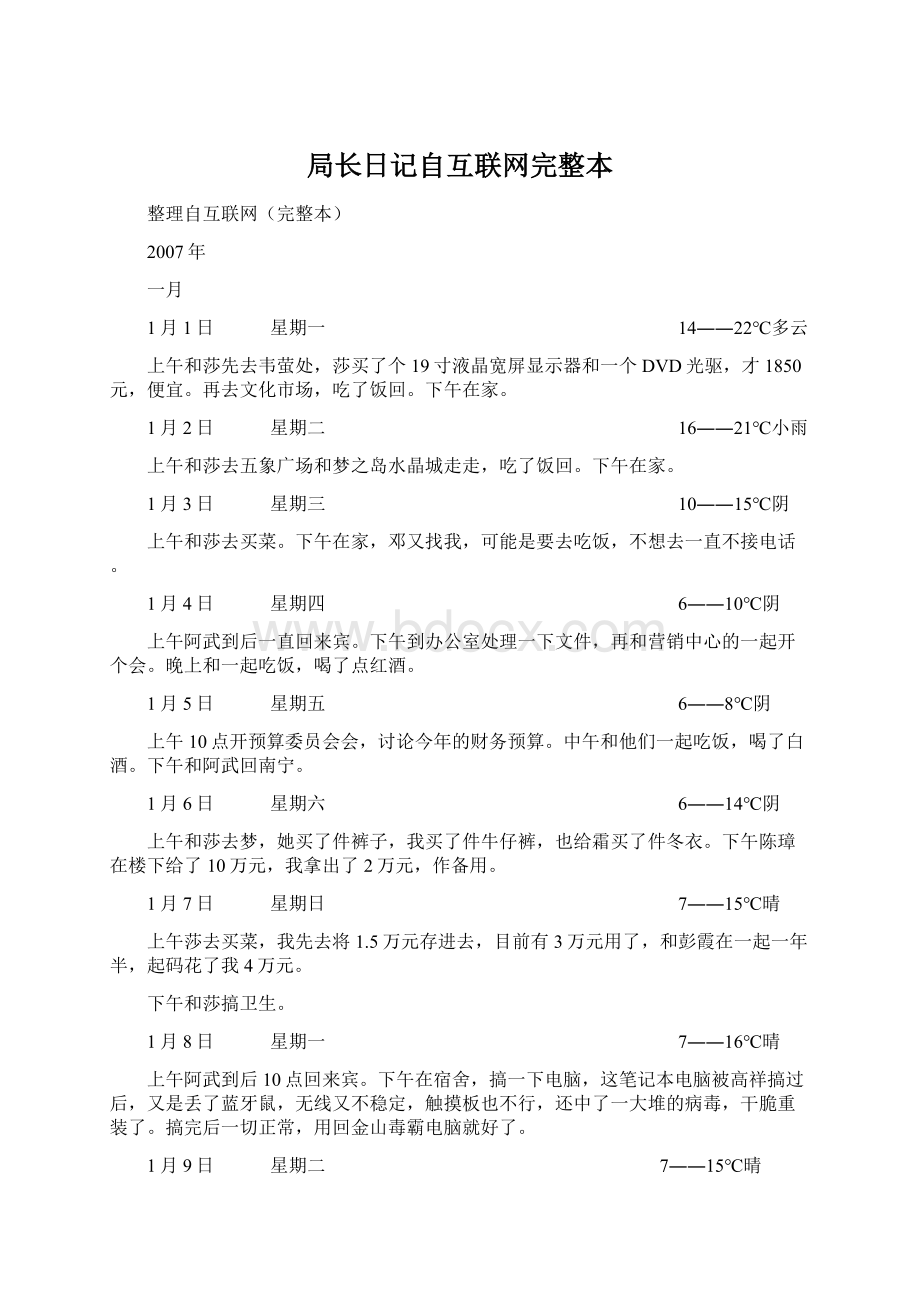 局长日记自互联网完整本.docx