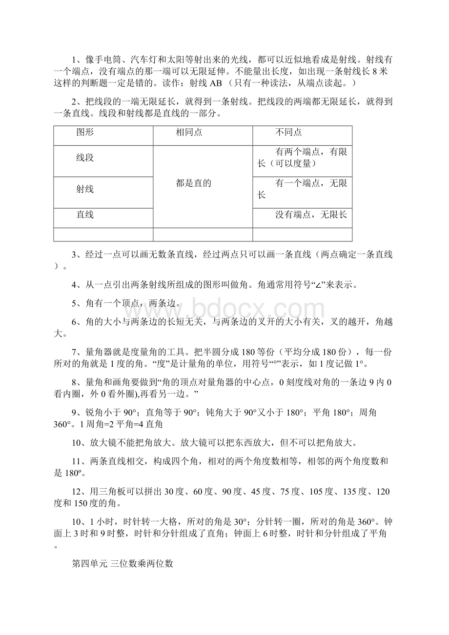 最新人教版小学四年级数学全册知识点汇总.docx_第3页