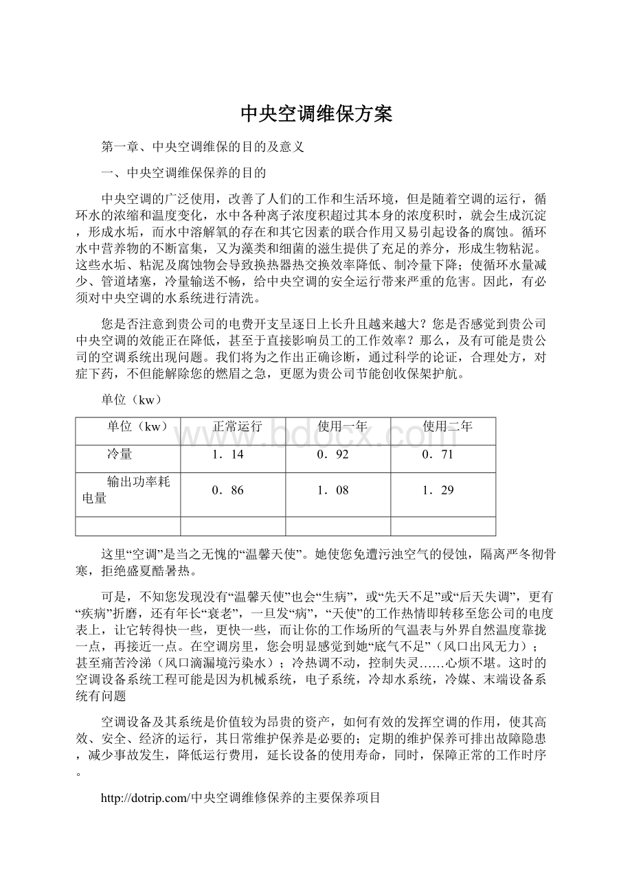 中央空调维保方案.docx