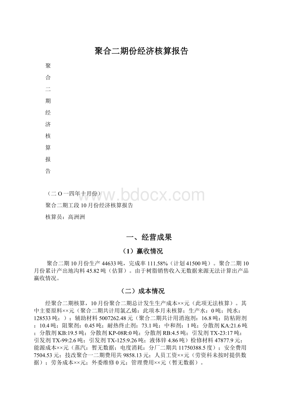 聚合二期份经济核算报告.docx