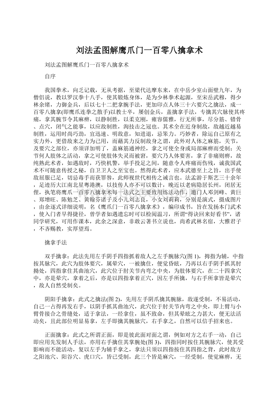 刘法孟图解鹰爪门一百零八擒拿术.docx