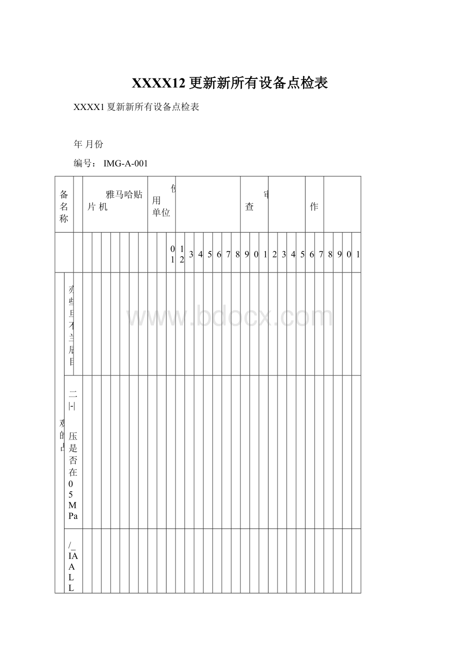 XXXX12更新新所有设备点检表.docx_第1页