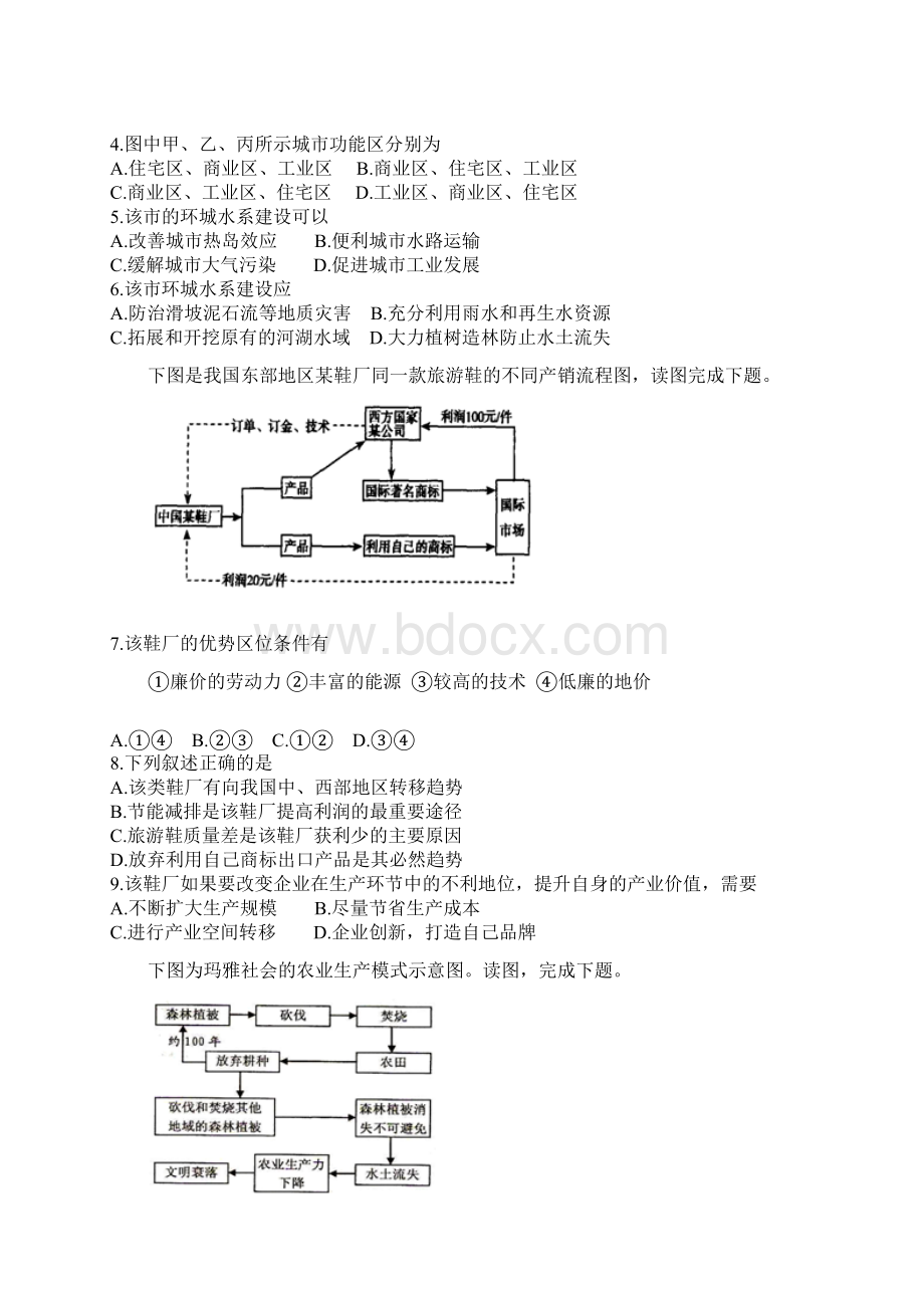 山东省德州市高三地理国庆开学测试试题1005无答案.docx_第2页