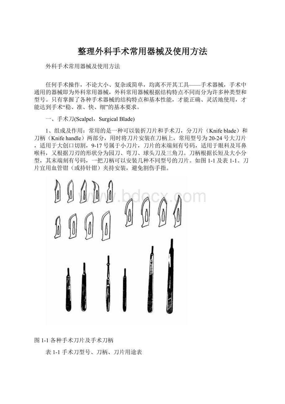 整理外科手术常用器械及使用方法.docx_第1页