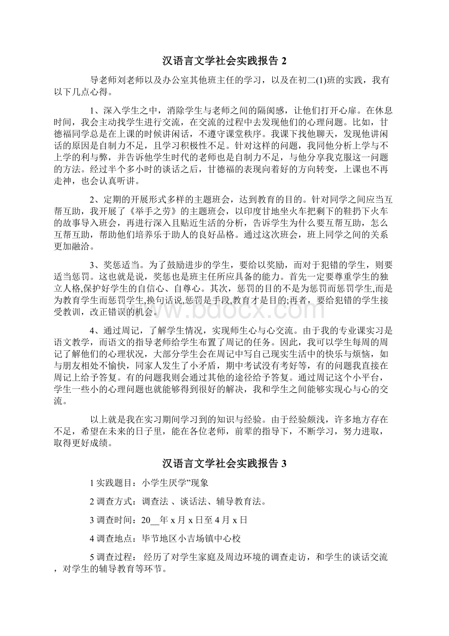 精选汉语言文学社会实践报告.docx_第2页