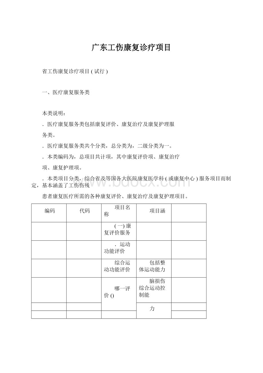 广东工伤康复诊疗项目文档格式.docx