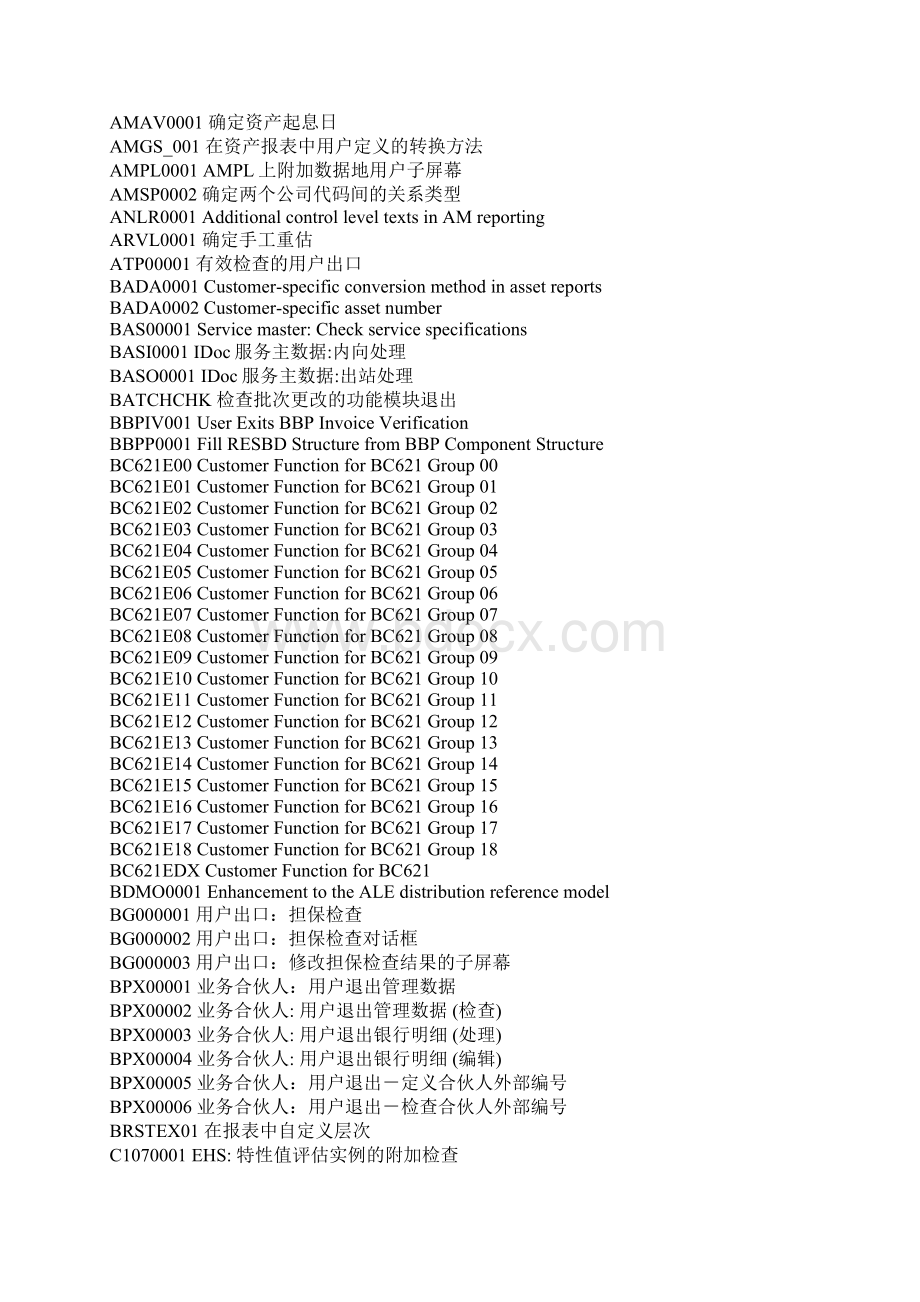 SAP所有模块用户出口资料大全doc 24页Word文档下载推荐.docx_第2页