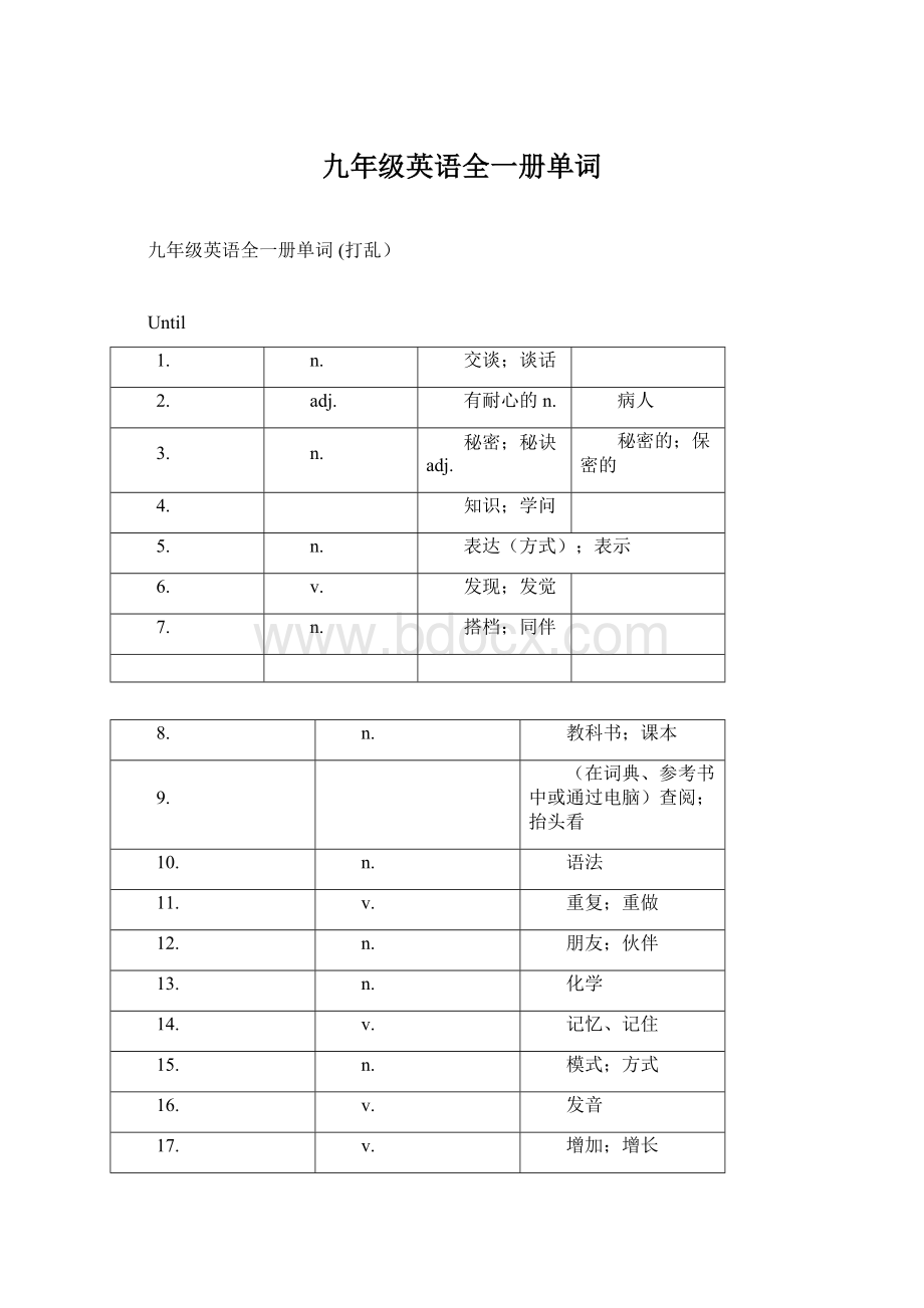 九年级英语全一册单词.docx