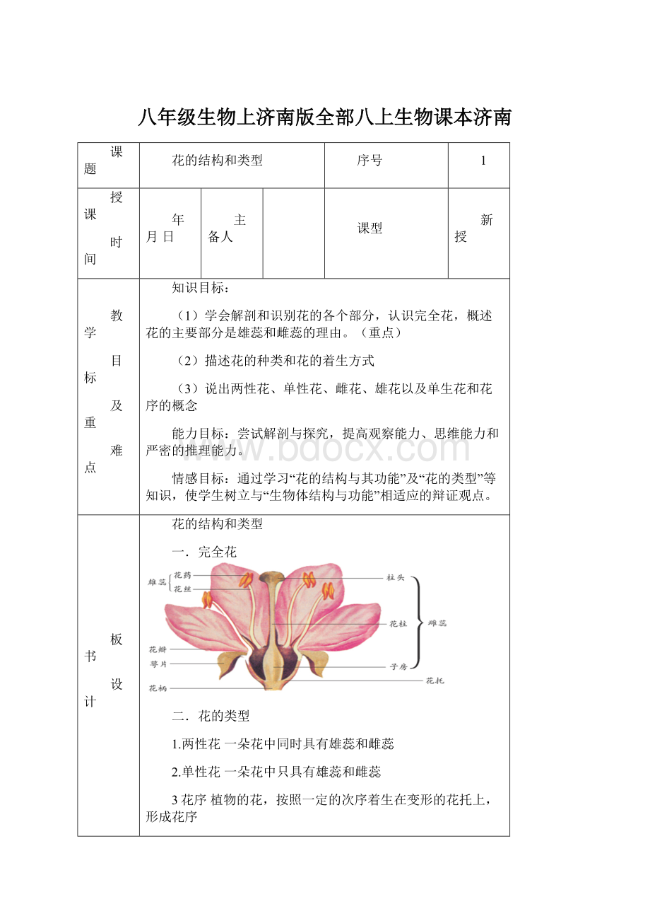 八年级生物上济南版全部八上生物课本济南Word格式文档下载.docx