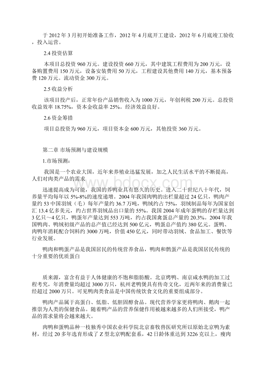 年宰杀1800万只肉食鸭生产线新建项目可行性研究报告Word格式.docx_第2页