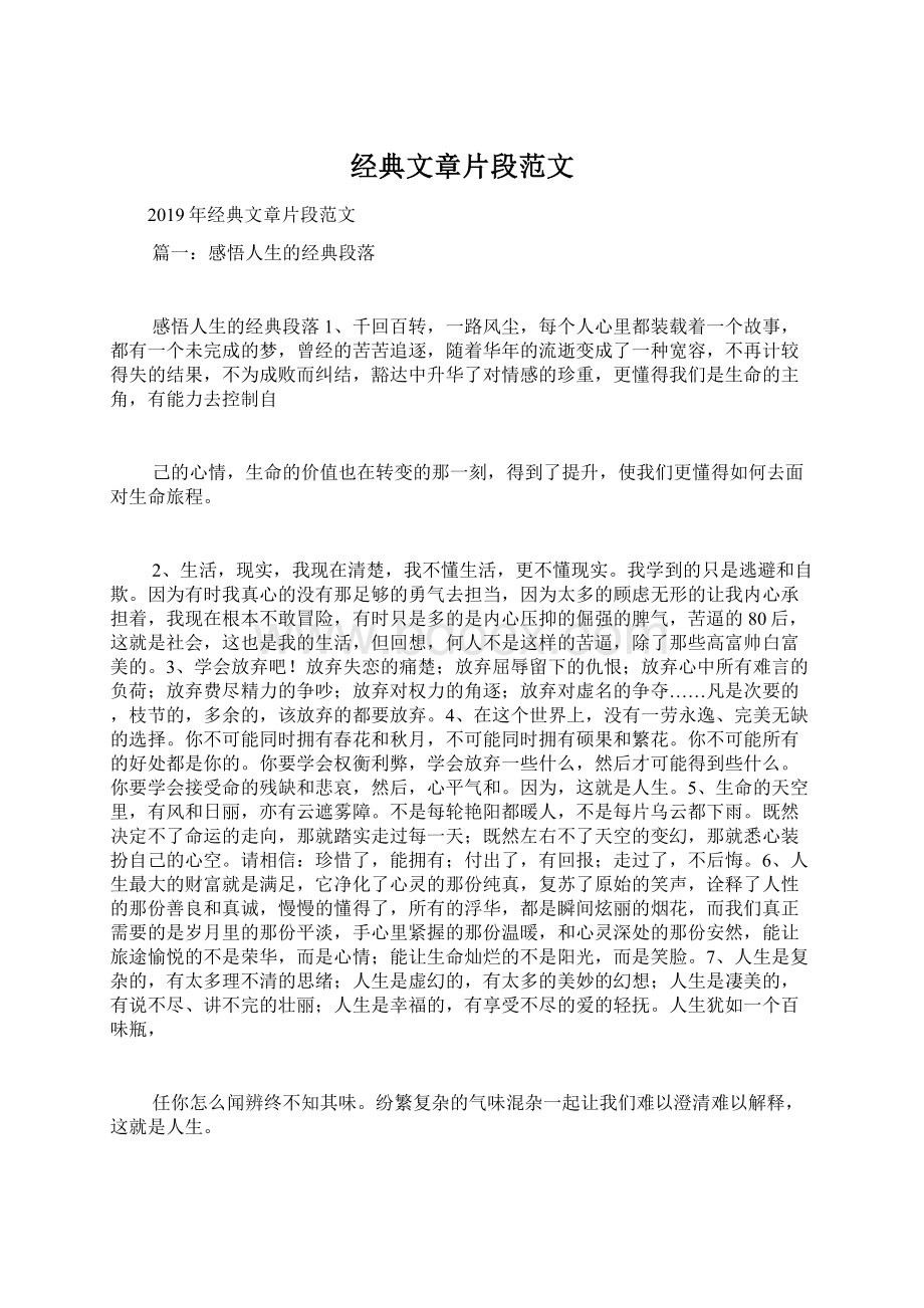 经典文章片段范文.docx