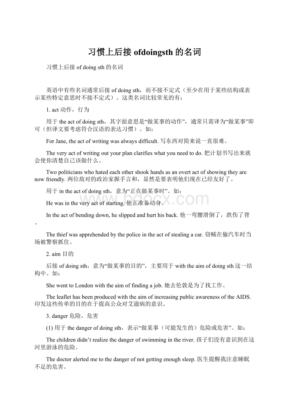 习惯上后接ofdoingsth的名词.docx_第1页